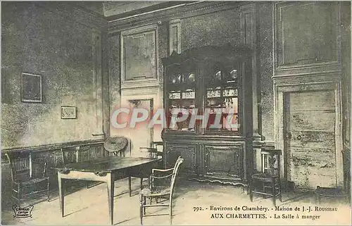 Cartes postales 792 environs de chambery maison de j j rousseau aux charmettes la salle a manger