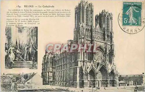 Cartes postales 139 reims la cathedrale Jeanne d'Arc