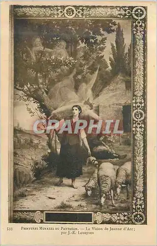 Cartes postales 533 peintures murales du pantheon la vision de jeanne d arc par j e lenepveu