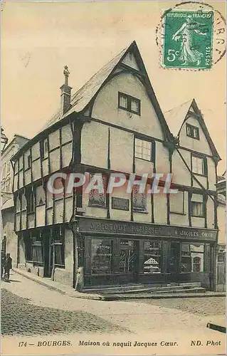 Cartes postales 174 bourges maison ou naquit jacques coeur