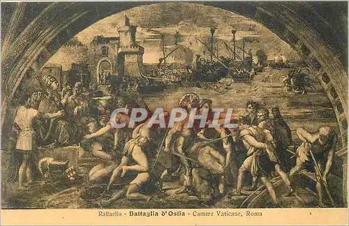 Cartes postales Raffaelo battaglia d ostia camere vaticano roma