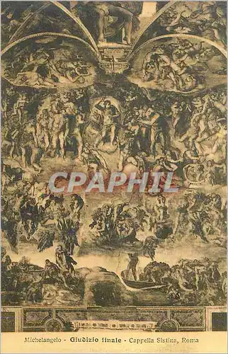Cartes postales Michelangelo giudizio finale capella sistina roma