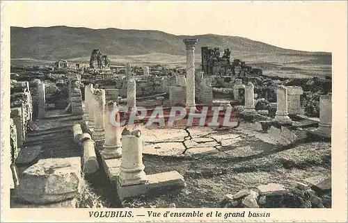 Cartes postales Volubilis vue d ensemble et le grand bassin