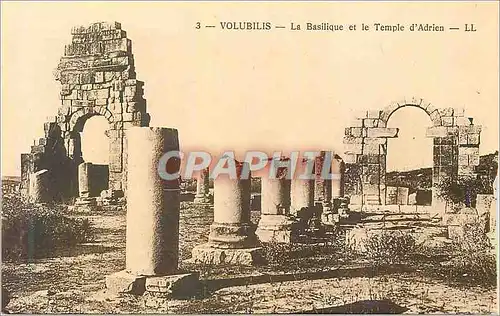 Cartes postales 3 volubilis la basilique et le temple d adrien