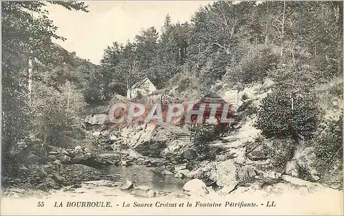 Cartes postales 55 la bourboule la source croizat et la fontaine petrifiante