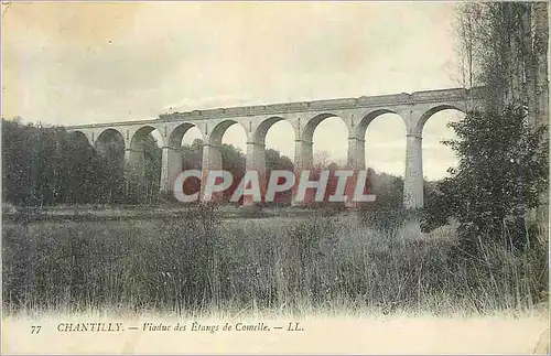 Cartes postales 77 chantilly viaduc des etang de comelle Train
