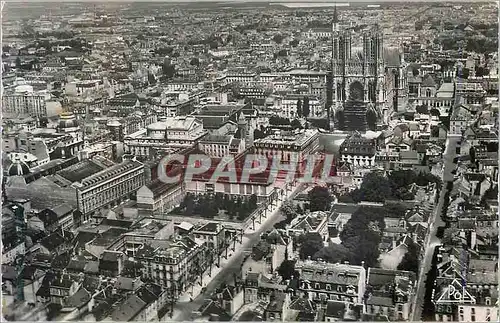 Cartes postales moderne 78 reims vue aerienne rue libergier vers la cathedrale