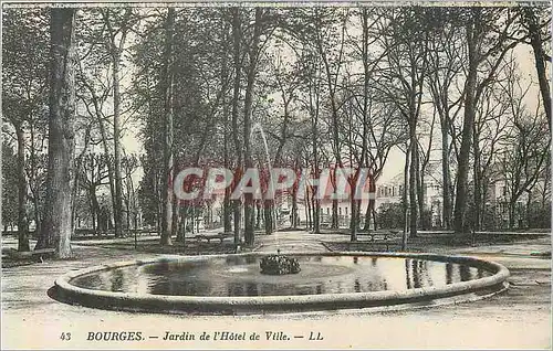 Cartes postales 43 bourges jardin de l hotel de ville