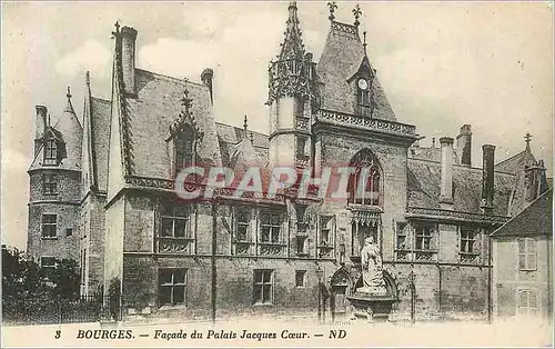 Cartes postales 3 bourges facade du palais jacques coeur