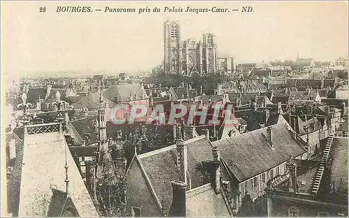 Cartes postales 28 bourges panorama pris du palais jacques coeur