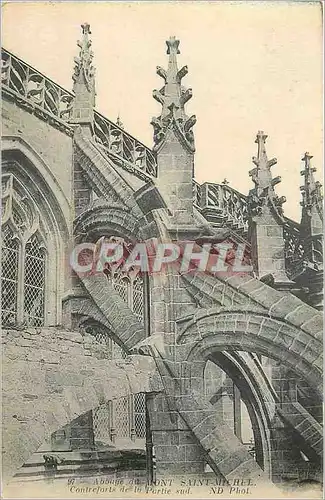 Cartes postales 97 abbaye du mont saint michel contreforts dela partie sud