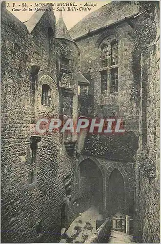 Cartes postales J p 94 mont st michel abbaye cour de la merveille salle belle chaise