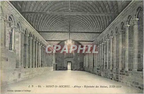 Ansichtskarte AK J p 64 mont st michel abbaye refectoire des moines xiii siecle