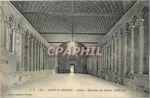 Cartes postales J p 64 mont st michel abbaye refectoire des moines xiii siecle
