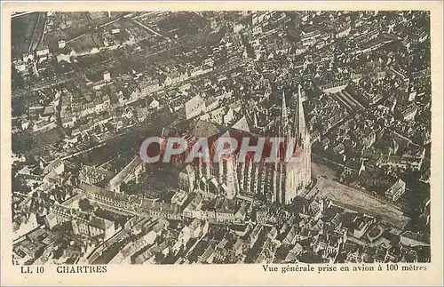 Cartes postales 10 chartres vue generale prise en avion a 100 metres