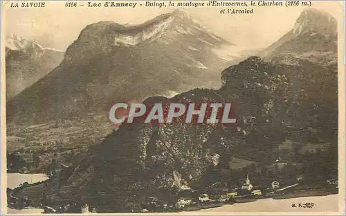 Cartes postales La savoie 0156 lac d annecy duingt la montagne d entreverne le charbon (2186 m) et l arcalod