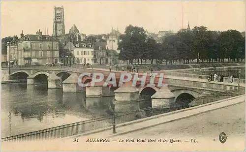 Cartes postales 91 auxerre le pont paul bert et les quais