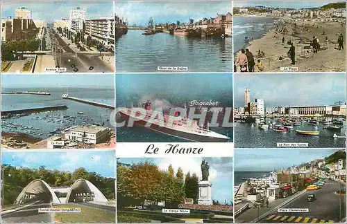 Cartes postales moderne 1583 le havre souvenir Paquebot France La plage Quai de la Saone