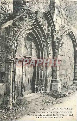 Cartes postales 5278 la chaise dieu porte gothique dans la travee nord de la cour du cloitre