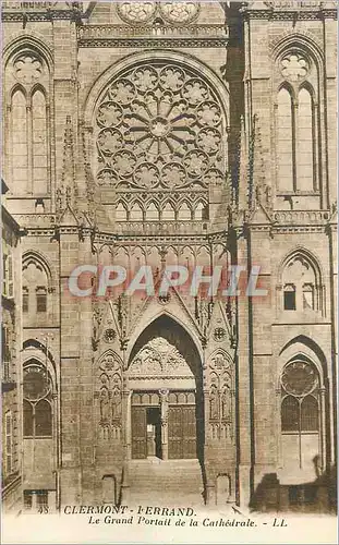 Cartes postales 48 clermont ferrand le grand portail de la cathedrale