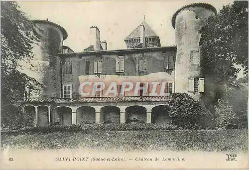 Cartes postales 65 saint point (saone et loire) chateau de lamartine