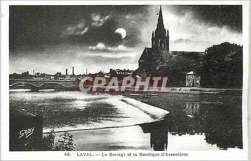 Cartes postales 45 laval le barrage et la basilique d avesnieres