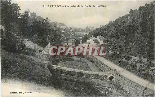 Cartes postales 91 avallon vue prise de la route de lormes