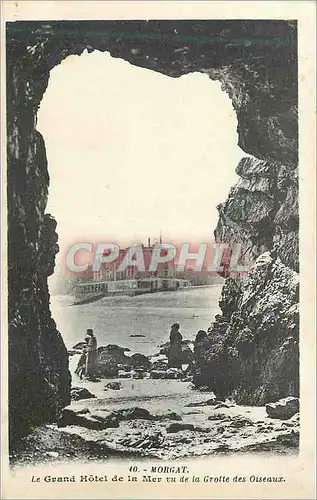 Cartes postales 40 morgat le grand hotel de la mer vu de la grotte des oiseaux
