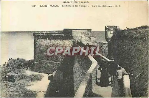 Cartes postales Cote d emeraude 3823 saint malo promenade des remparts le tour bidouane