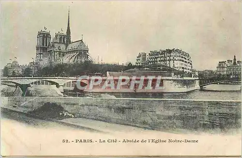 Cartes postales 52 paris la cite abside de l eglise notre dame