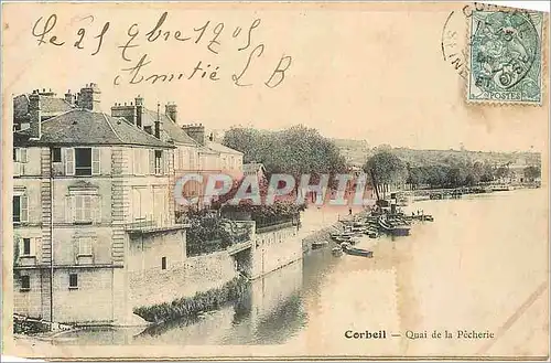 Cartes postales Corbeil quai de la pecherie