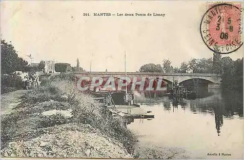 Cartes postales 311 mantes les deux ponts de limay