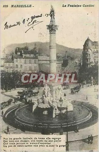 Cartes postales 109 marseille la fontaine cantini