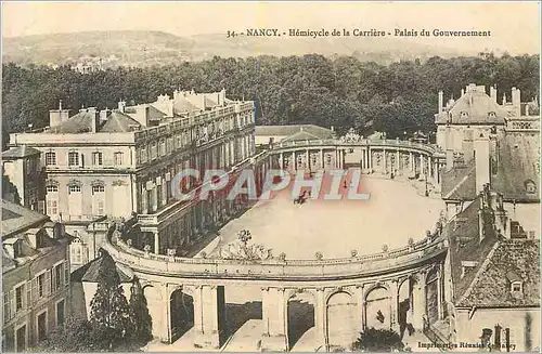 Cartes postales 14 nancy hemicycle de la carriere palais du gouvernement