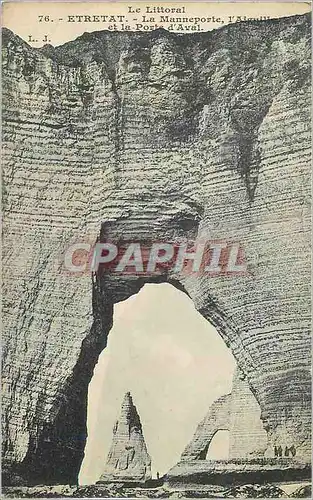 Cartes postales Le littoral 76 etretat la manneporte l aiguille et la porte d aval