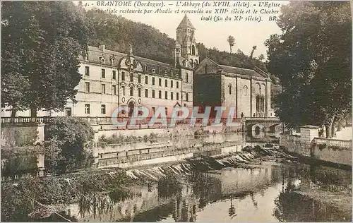 Cartes postales 4 brantome (dordogne) l abbaye (du xviii siecle) l eglise abbatiale restauree par abadie et roma