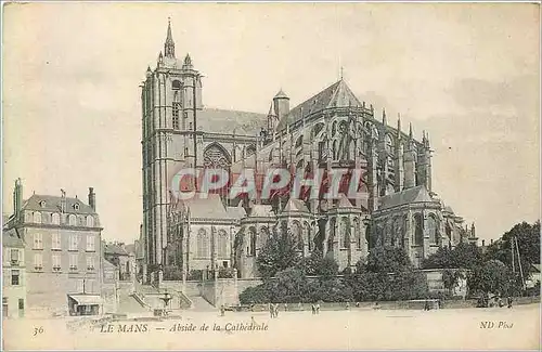 Cartes postales 36 le mans abside de la cathedrale