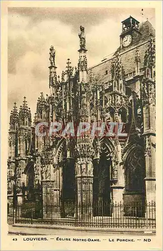 Cartes postales 43 louviers eglise notre dame le porche