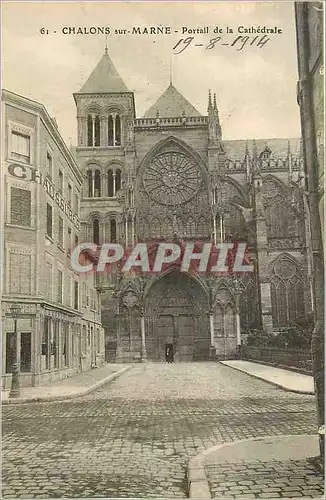 Cartes postales 61 chalons sur marne portail de la cathedrale