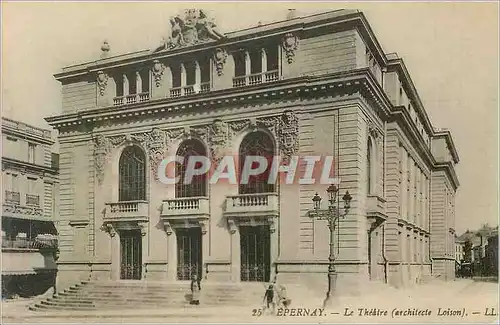 Cartes postales 25 epernay le theatre (architecte loison)
