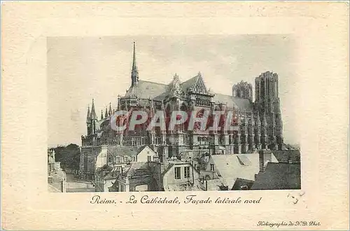 Cartes postales Reims la cathedrale facade laterale nord