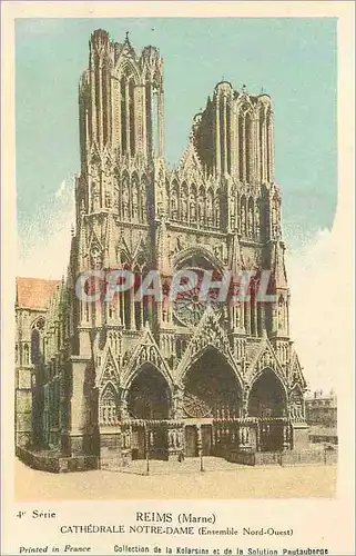 Cartes postales Reims (marne) cathedrale notre dame (ensemble nord ouest)