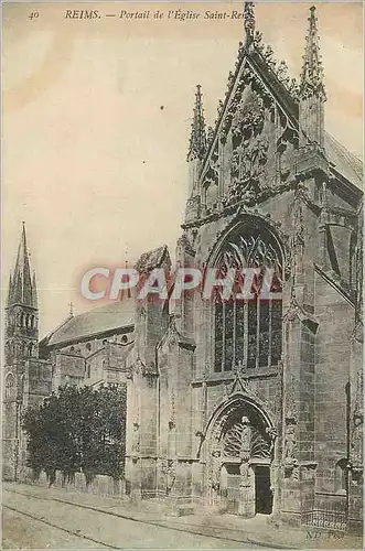 Cartes postales 40 reims portail de l eglise saint rene