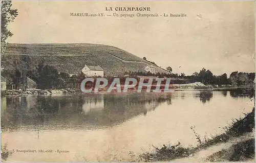 Cartes postales La champagne mareuil sur ay un paysage champenois la bouteille