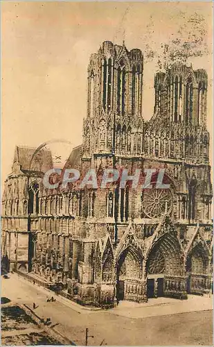 Cartes postales Reims sa cathedrale 23 la facade