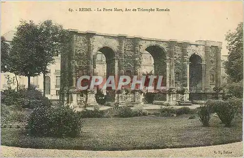 Cartes postales 69 reims la porte mars arc de triomphe romain