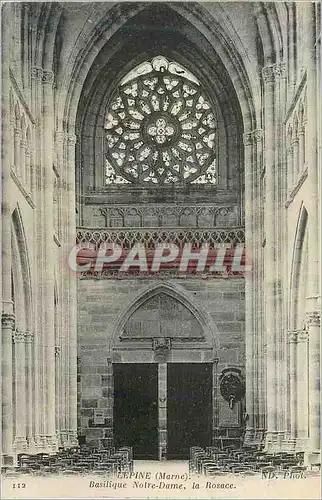 Cartes postales 112 L epine(marne) basilique notre dame la rosace