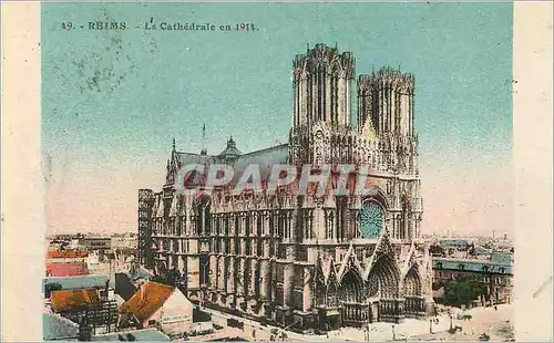 Cartes postales 49 reims la cathedrale en 1914