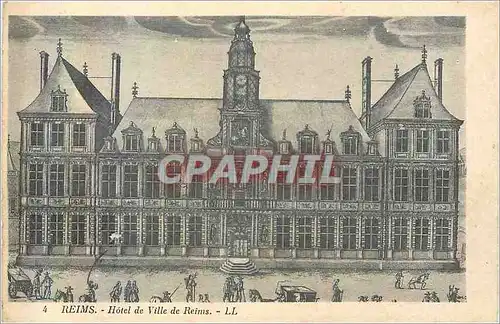 Cartes postales 4 reims hotel de ville de reims