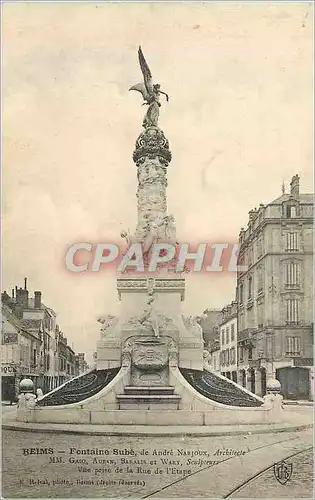 Cartes postales Reims fontaine sube